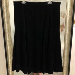 NWT Black Velvet Midi Skirt